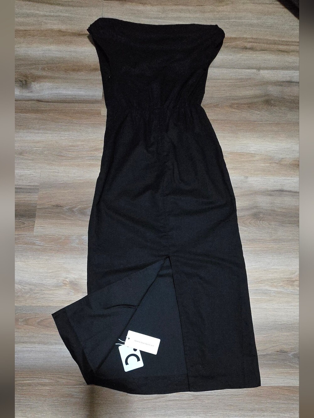 NWT Commense Linen Cowl Neckline Elegant Black Sleeveless Sheath Dress - Size M - Picture 3 of 15